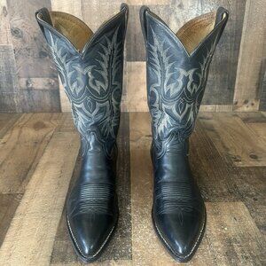 Tony Lama Vintage Black Western Cowboy Boots Mens 11 EE